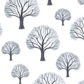 Winter Forest Mural Wallpaper — Whimsical Charcoal and White Tree Art Mural Wallpaper - room preview 04