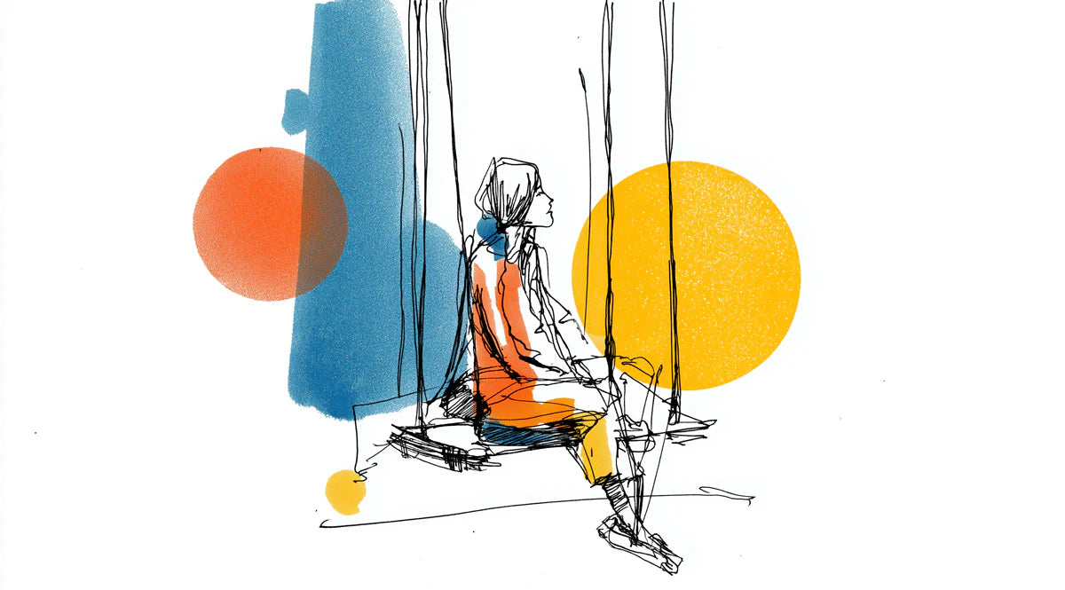 Abstract Swing Sketch Mural Wallpaper — Modern Artistic Graphic Mural Wallpaper - room preview 04