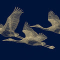 Soaring Cranes Mural Wallpaper — Classic Chinoiserie Art Mural Wallpaper - room preview 04