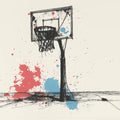 Urban Hoops Mural Wallpaper — Sketchy Street Art Style Mural Wallpaper - room preview 04