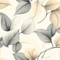 Minimalist Leaf Mural Wallpaper — Neutral Botanical Design Mural Wallpaper - room preview 04