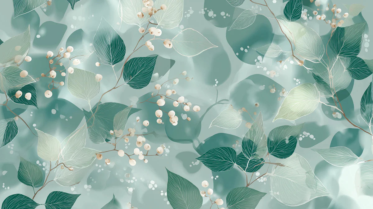 Ethereal Botanical Foliage Mural Wallpaper — Soft Watercolor Design Mural Wallpaper - room preview 04