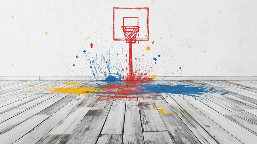 Graffiti Wallpaper Mural – Street Art Wall Mural – Urban Hoops — Energetic Splatter Art printable artwork