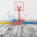 Urban Hoops Mural Wallpaper — Energetic Splatter Art Mural Wallpaper - room preview 04