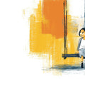 Swing Time Illustration Mural Wallpaper — Modern Artistic Scene Mural Wallpaper - room preview 04
