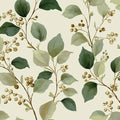 Eucalyptus & Berry Vine Mural Wallpaper — Botanical Art Pattern Mural Wallpaper - room preview 04