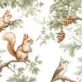 Woodland Critters Mural Wallpaper — Whimsical Forest Scene Mural Wallpaper - room preview 04