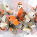 Abstract Butterfly Swarm Mural Wallpaper — Painterly Soft Tones Mural Wallpaper - room preview 04