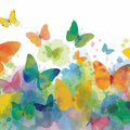 Watercolor Butterfly Meadow Mural Wallpaper — Whimsical Art Mural Wallpaper - room preview 04