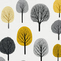 Autumn Grove Mural Wallpaper — Modern Mid-Century Tree Pattern Mural Wallpaper - room preview 04