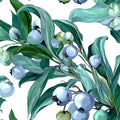 Aqua Bloom & Leaf Mural Wallpaper Vibrant Botanical Art Mural Wallpaper - room preview 04
