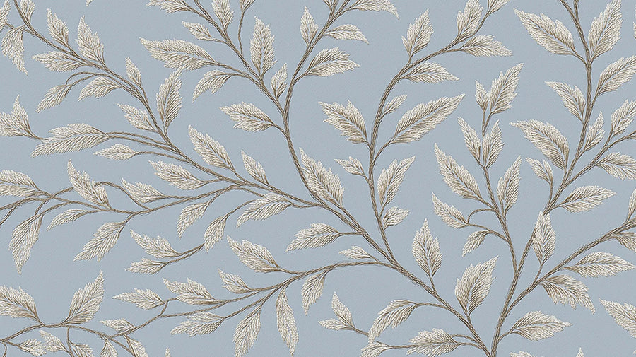 Nature Wallpaper Mural – Natural Wall Mural – Twining Vine — Calm Blue and Taupe Botanical printable artwork
