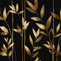 Golden Bamboo Botanical Mural Wallpaper — Modern Art Deco Mural Wallpaper - room preview 04