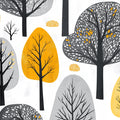 Abstract Orchard Mural Wallpaper — Mid-Century Botanical Forest Mural Wallpaper - room preview 04