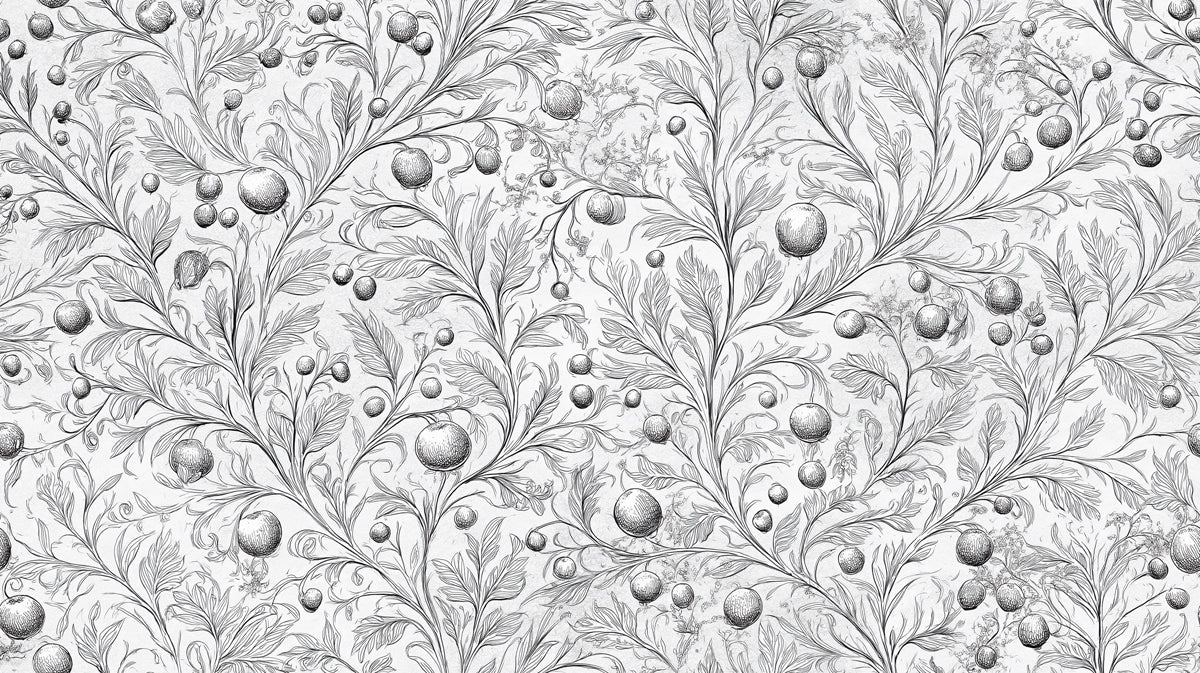 Orchard Sketch Mural Wallpaper — Hand-Drawn Botanical Mural Wallpaper - room preview 04