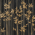 Gilded Bamboo & Vertical Stripe Mural Wallpaper — Modern Luxe Mural Wallpaper - room preview 04