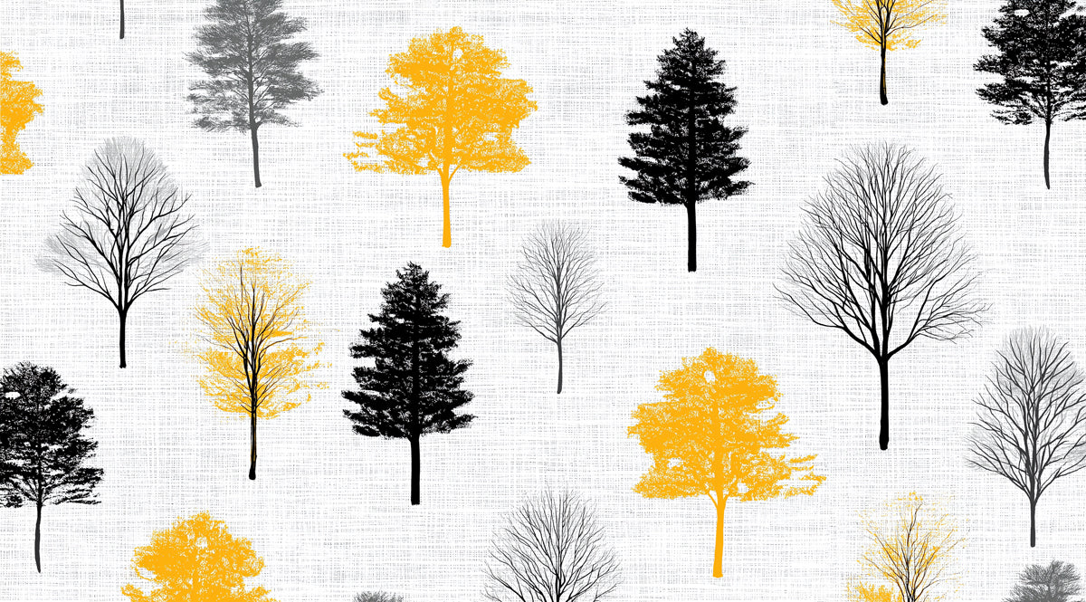 Abstract Autumn Trees Mural Wallpaper — Modern Graphic Forest Mural Wallpaper - room preview 04