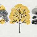 Abstract Autumn Forest Mural Wallpaper — Modern Graphic Trees Mural Wallpaper - room preview 04
