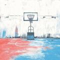 Urban Basketball Court Mural Wallpaper — Abstract Artistic Design Mural Wallpaper - room preview 04