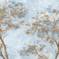 Autumn Canopy Mural Wallpaper — Hazy Blue and Bronze Tree Design Mural Wallpaper - room preview 04