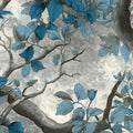 Blue Forest Etching Mural Wallpaper — Moody Botanical Art Mural Wallpaper - room preview 04
