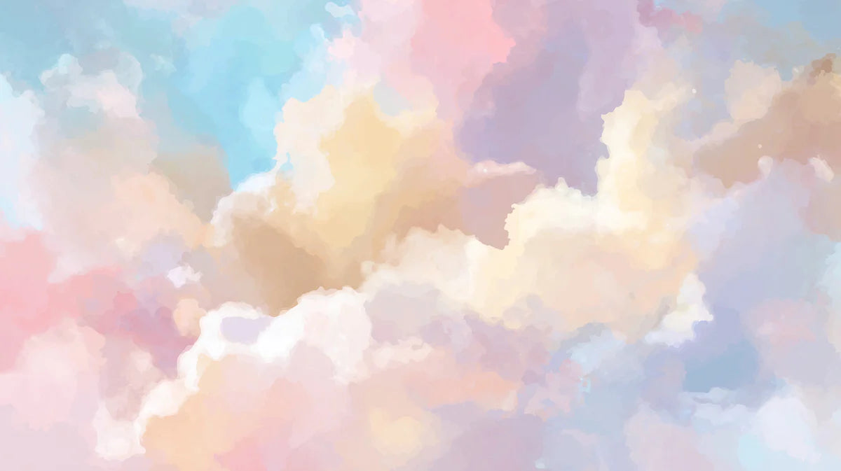 Dreamy Watercolor Pastel Sky Mural Wallpaper — Abstract Clouds Mural Wallpaper - room preview 04