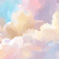 Dreamy Watercolor Pastel Sky Mural Wallpaper — Abstract Clouds Mural Wallpaper - room preview 04