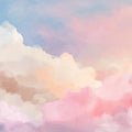 Dreamy Watercolor Sunset Sky Mural Wallpaper — Pastel Cloud Motif Mural Wallpaper - room preview 04