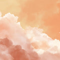 Sunset Cloud Watercolor Mural Wallpaper — Abstract Warm Peach Sky Mural Wallpaper - room preview 04
