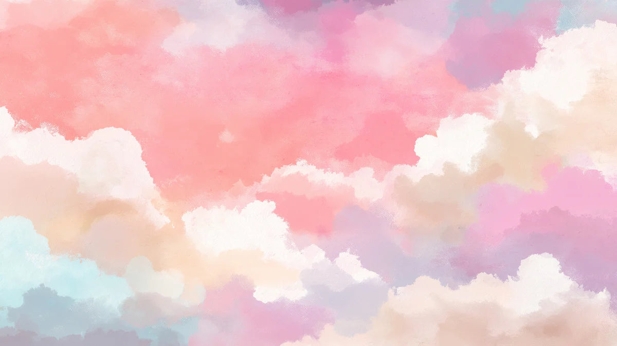 Ethereal Watercolor Sky Mural Wallpaper —Pastel Cloudscape Mural Wallpaper - room preview 04