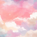 Ethereal Watercolor Sky Mural Wallpaper —Pastel Cloudscape Mural Wallpaper - room preview 04