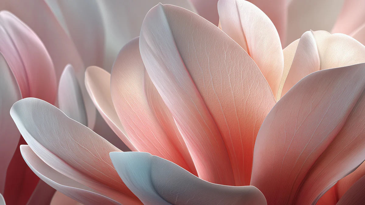 Macro Petal Gradient Mural Wallpaper — Soft Pink Floral Art Mural Wallpaper - room preview 04