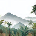 Misty Tropical Mountain Landscape Mural Wallpaper - room preview 04