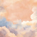 Dreamy Sunset Sky Mural Wallpaper — Watercolor Cloud Pattern Mural Wallpaper - room preview 04
