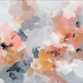 Abstract Impressionist Floral Mural Wallpaper — Soft Peach & Gray Mural Wallpaper - room preview 04