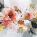Impressionist Floral Mural Wallpaper — Soft Peach and Ochre Bouquet Mural Wallpaper - room preview 04