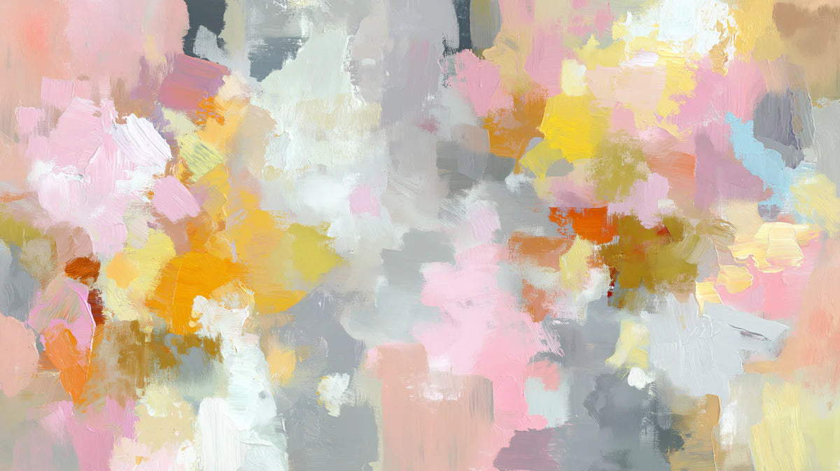 Abstract Impressionist Brushstroke Mural Wallpaper — Multicolored Mural Wallpaper - room preview 04