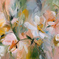 Impressionist Floral Mural Wallpaper — Soft Peachy Bloom Design Mural Wallpaper - room preview 04