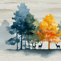 Abstract Deer and Forest Mural Wallpaper — Modern Woodland Scene Mural Wallpaper - room preview 04