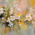 Abstract Meadow Floral Mural Wallpaper — Painterly Soft Blush Mural Wallpaper - room preview 04