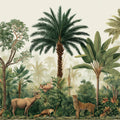 Vintage Tropical Jungle Mural Wallpaper with Exotic Wildlife Mural Wallpaper - room preview 04