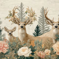 Rustic Deer and Floral Meadow Mural Wallpaper — Woodland Charm Mural Wallpaper - room preview 04
