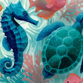 Underwater Sea Life Mural Wallpaper — Whimsical Ocean Scene Mural Wallpaper - room preview 04