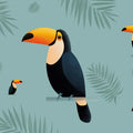 Tropical Toucan Mural Wallpaper —Modern Whimsical Bird Design Mural Wallpaper - room preview 04