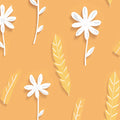 Modern Floral Mural Wallpaper Graphic Orange & White Print Mural Wallpaper - room preview 04