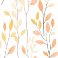 Minimalist Botanical Branch Mural Wallpaper in Soft Peach and Ochre Mural Wallpaper - room preview 04
