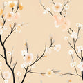 Blossom Branch Mural Wallpaper — Artistic Floral Wall Decor Mural Wallpaper - room preview 04