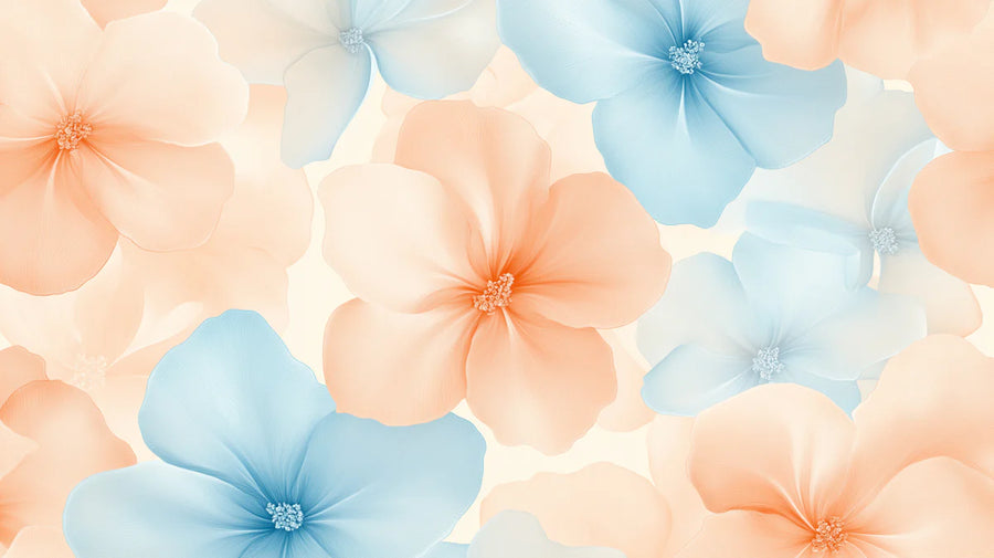 Floral Wallpaper Mural – Flower Wallpaper – Pastel Blossom — Soft Floral Art printable artwork