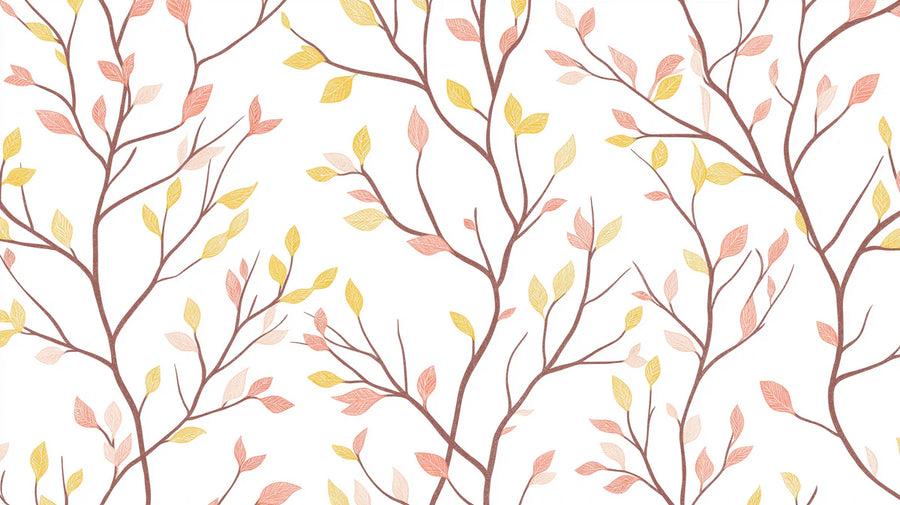 Botanical Wallpaper Mural – Leaf & Plant Wall Mural – Minimalist Twig and Leaf — Soft Botanical Print printable artwork