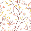 Minimalist Twig and Leaf Mural Wallpaper — Soft Botanical Print Mural Wallpaper - room preview 04